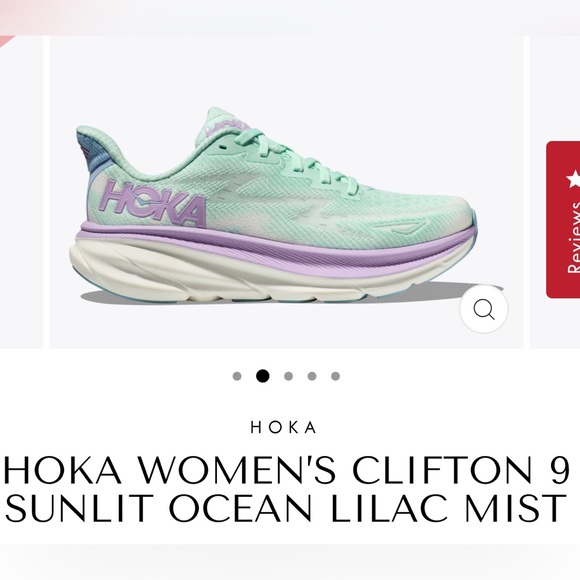 HOKA Clifton 9 Running Sneaker Sunlit Ocean Lilac Comfort Women's Size 12 Wide - Picture 11 of 12